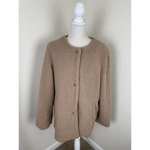 Sanctuary Crafted & Tailored Snap Front Teddy Coat Sherpa Jacket Medium